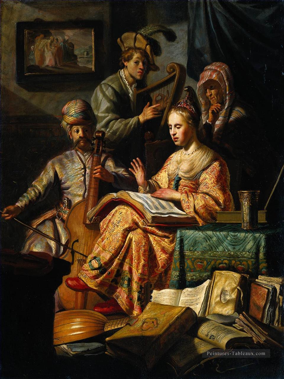 Allégorie musicale Rembrandt Peintures à l'huile